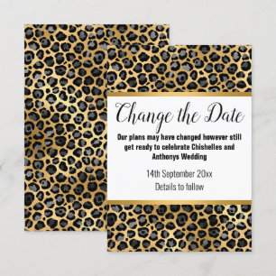 LUXUS-GOLD-LEOPARD-VERSCHIEBUNGKARTE RSVP KARTE