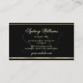 Luxus Gold Lila Glitzer Monogram Black Golden Visitenkarte (Rückseite)