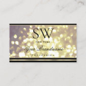 Luxus Gold Lila Glitzer Monogram Black Golden Visitenkarte (Vorderseite)