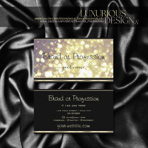 Luxus Gold Lila Glitzer Stars Schwarz und Golden Visitenkarte