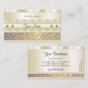 Luxus Gold Lila Sparkle Glitzer Monogram Modern Visitenkarte