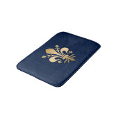 Luxus Gold Lilie Navy Badematte (Schrägansicht)