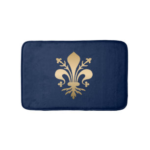 Luxus Gold Lilie Navy Badematte