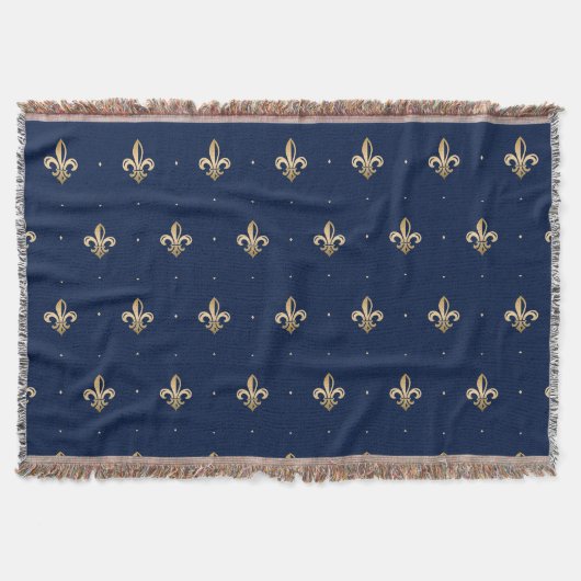 Luxus Gold Lilie Navy Decke (Vorderseite)