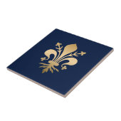 Luxus Gold Lilie Navy Fliese (Seite)