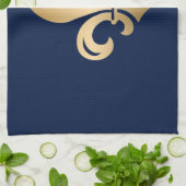 Luxus Gold Lilie Navy Geschirrtuch (Gefaltet)