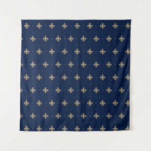 Luxus Gold Lilie Navy Wandteppich