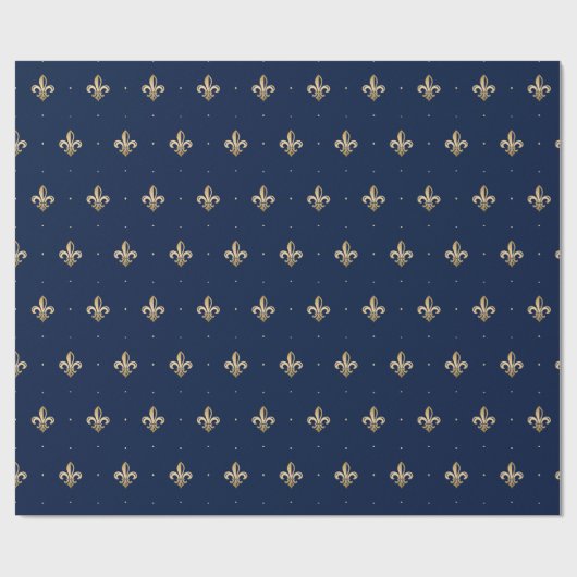 Luxus Gold Lilie Pattern Marine Geschenkpapier (Flach)