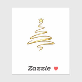 Luxus-Gold-Linienkunst-Weihnachtsbaum-Aufkleber Mo Aufkleber