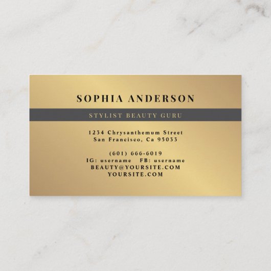 Luxus-Gold-Logo-Kreis und Glitzer-Marmorverkleidun Visitenkarte (Rückseite)