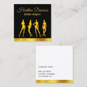 Luxus Gold | Mannequin | Mode-Designer Quadratische Visitenkarte (Vorne/Hinten)