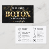 Luxus Gold Marmor Botox Aftercare Card Visitenkarte (Vorne/Hinten)