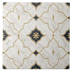Luxus Gold Marmor Effekt - Geometrisches Muster Fliese