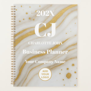 Luxus-Gold-Marmor-Geschäfts-Personalisiert 2026 Planer