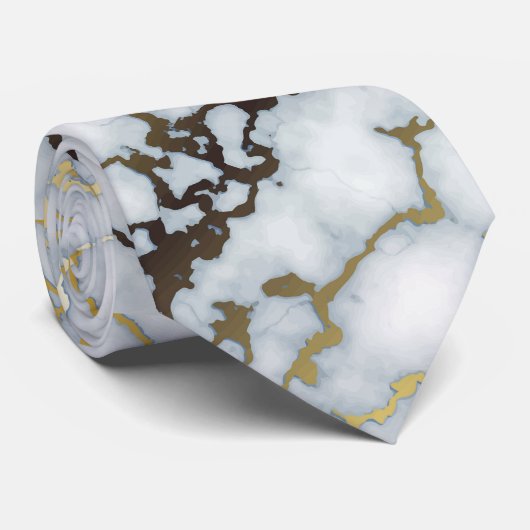 Luxus Gold Marmor Hintergrund Krawatte (Gerollt)