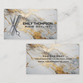 Luxus Gold Marmor | Salon Tools Visitenkarte (Vorne/Hinten)