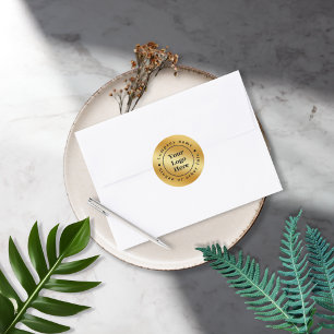 Luxus gold metallisch  runder aufkleber
