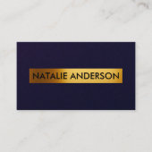 Luxus Gold & Midnight Blue Business Card Visitenkarte (Vorderseite)
