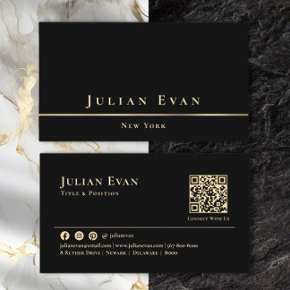 Luxus Gold Minimalistische Black Business Card Visitenkarte