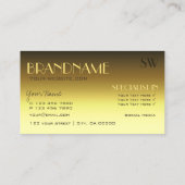 Luxus Gold Moderne Spiegelbriefe mit Monogram Visitenkarte (Rückseite)