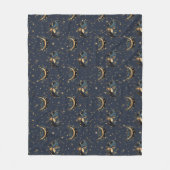 Luxus-Gold-Mond-Himmelsmuster Fleecedecke (Vorderseite)