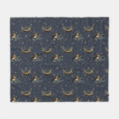 Luxus-Gold-Mond-Himmelsmuster Fleecedecke (Vorderseite (Horizontal))