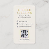 Luxus Gold Monogram Navy Blue QR Code Visitenkarte (Rückseite)