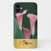 Luxus gold Monogram Real Foto Wildblumen Grün Case-Mate iPhone Hülle (Rückseite)