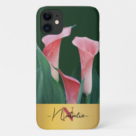 Luxus gold Monogram Real Foto Wildblumen Grün Case-Mate iPhone Hülle