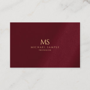 Luxus-Gold-Monogramm Bordeaux Elegantes Template Visitenkarte