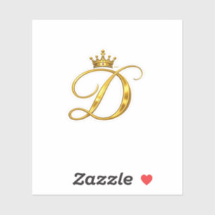 Luxus-Gold-Monogramm-Buchstabe D Royal Crown Aufkl Aufkleber