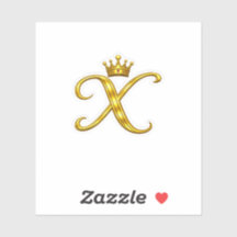 Luxus-Gold-Monogramm-Buchstabe X Royal Crown Aufkl