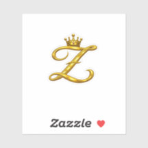 Luxus-Gold-Monogramm-Buchstabe Z Royal Crown Aufkl
