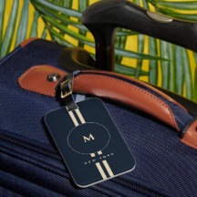 Luxus-Gold-Monogramm-Initial-Midnight-Navy-Gepäcka