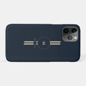 Luxus-Gold-Monogramm-Initial-Midnight-Navy-iPhone  Case-Mate iPhone Hülle (Rückseite (Horizontal))