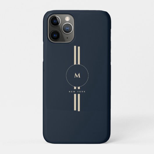 Luxus-Gold-Monogramm-Initial-Midnight-Navy-iPhone  Case-Mate iPhone Hülle (Rückseite)