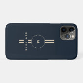Luxus-Gold-Monogramm-Initial-Midnight-Navy-iPhone Case-Mate iPhone Hülle (Rückseite (Horizontal))