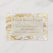 Luxus Gold Monstera Leaf Design Custom Visitenkarte (Rückseite)