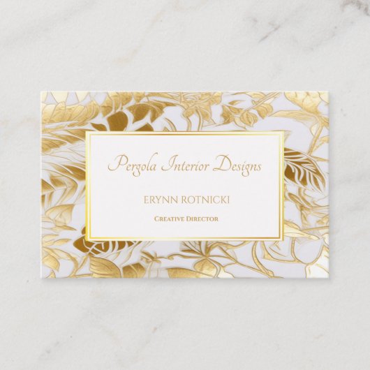 Luxus Gold Monstera Leaf Design Custom Visitenkarte (Vorderseite)