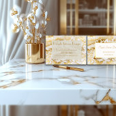 Luxus Gold Monstera Leaf Design Custom Visitenkarte