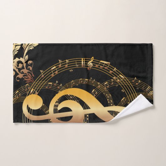Luxus Gold Musiknote Badhandtuch Set (Handtuch)