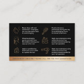 Luxus Gold Muster Aftercare Haaranleitung Visitenkarte (Rückseite)