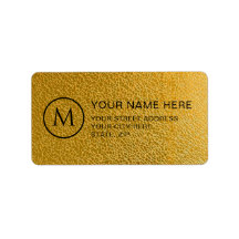 Luxus Gold Muster Custom Monogram Address Label