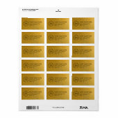 Luxus Gold Muster Custom Monogram Address Label Adressaufkleber (Vorne)