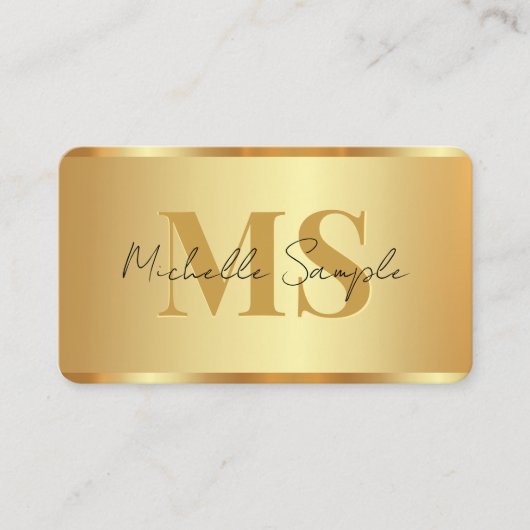Luxus-Gold-Name mit benutzerdefinierter Typografie Visitenkarte (Vorderseite)