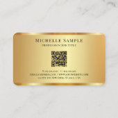 Luxus-Gold-Name mit benutzerdefinierter Typografie Visitenkarte (Rückseite)