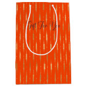 Luxus Gold & Orange Geometrisches Muster Mittlere Geschenktüte (Vorderseite)