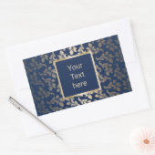 Luxus Gold Ornament Elegante Seven Blue Salon Rechteckiger Aufkleber (Umschlag)