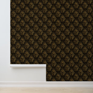 Luxus Gold Ornamentales Damastmuster Tapete