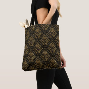 Luxus Gold Ornamentales Damastmuster Tasche